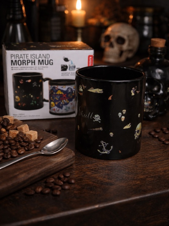 Kikkerland Other - Kikkerland Pirate Island Heat Changing Mug | Color Morph Skull Coffee Cup